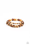 Oceania Oasis - Brown Bracelet - Paparazzi Accessories Bracelet Bedazzle Me Pretty Mobile Fashion Boutique
