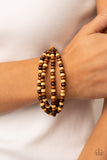 Oceania Oasis - Brown Bracelet - Paparazzi Accessories Bracelet Bedazzle Me Pretty Mobile Fashion Boutique