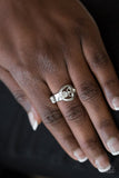 Oceanic Bliss - White Ring - Paparazzi Accessories Ring Bedazzle Me Pretty Mobile Fashion Boutique