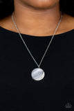 Oceanic Eclipse - Silver Necklace - Paparazzi Accessories Necklace Bedazzle Me Pretty Mobile Fashion Boutique