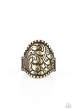 Oceanic Oasis - Brass Ring - Paparazzi Accessories Ring Bedazzle Me Pretty Mobile Fashion Boutique