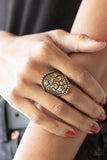 Oceanic Oasis - Brass Ring - Paparazzi Accessories Ring Bedazzle Me Pretty Mobile Fashion Boutique