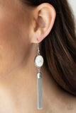 Oceanic Opalescence - White Earrings - Paparazzi Accessories Earrings Bedazzle Me Pretty Mobile Fashion Boutique