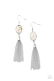 Oceanic Opalescence - White Earrings - Paparazzi Accessories Earrings Bedazzle Me Pretty Mobile Fashion Boutique