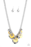 Oceanic Opera - Yellow Necklace - Paparazzi Accessories Necklace Bedazzle Me Pretty Mobile Fashion Boutique