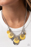 Oceanic Opera - Yellow Necklace - Paparazzi Accessories Necklace Bedazzle Me Pretty Mobile Fashion Boutique