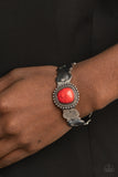 Oceanic Oracle - Red Bracelet - Paparazzi Accessories Bracelet Bedazzle Me Pretty Mobile Fashion Boutique