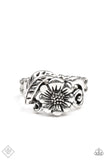 Oceanside Orchard - Silver Ring - Paparazzi Accessories Ring Bedazzle Me Pretty Mobile Fashion Boutique