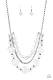Oceanside Service - White Necklace - Paparazzi Accessories Necklace Bedazzle Me Pretty Mobile Fashion Boutique