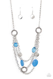 Oceanside Spa - Blue Necklace - Paparazzi Accessories Necklace Bedazzle Me Pretty Mobile Fashion Boutique