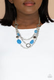 Oceanside Spa - Blue Necklace - Paparazzi Accessories Necklace Bedazzle Me Pretty Mobile Fashion Boutique