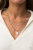 Ode To Mom - White Necklace - Paparazzi Accessories Necklace Bedazzle Me Pretty Mobile Fashion Boutique-MOM