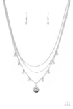 Ode To Mom - White Necklace - Paparazzi Accessories Necklace Bedazzle Me Pretty Mobile Fashion Boutique-MOM