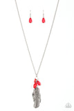 Off the FLOCK - Red Necklace - Paparazzi Accessories Necklace Bedazzle Me Pretty Mobile Fashion Boutique