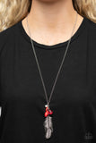 Off the FLOCK - Red Necklace - Paparazzi Accessories Necklace Bedazzle Me Pretty Mobile Fashion Boutique