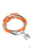 Off the WRAP - Orange Bracelet - Paparazzi Accessories Bracelet Bedazzle Me Pretty Mobile Fashion Boutique