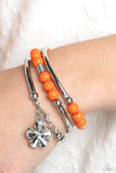 Off the WRAP - Orange Bracelet - Paparazzi Accessories Bracelet Bedazzle Me Pretty Mobile Fashion Boutique