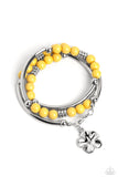 Off the WRAP - Yellow Bracelet - Paparazzi Accessories Bracelet Bedazzle Me Pretty Mobile Fashion Boutique