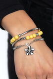 Off the WRAP - Yellow Bracelet - Paparazzi Accessories Bracelet Bedazzle Me Pretty Mobile Fashion Boutique