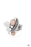 Off To FEATHER-land - Pink Ring - Paparazzi Accessories Ring Bedazzle Me Pretty Mobile Fashion Boutique