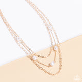 Offshore Oasis - Gold Necklace - Paparazzi Accessories Necklace Bedazzle Me Pretty Mobile Fashion Boutique