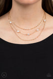 Offshore Oasis - Gold Necklace - Paparazzi Accessories Necklace Bedazzle Me Pretty Mobile Fashion Boutique