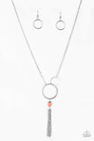 Offshore Odyssey - Orange Necklace - Paparazzi Accessories Necklace Bedazzle Me Pretty Mobile Fashion Boutique
