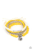 Offshore Outing - Yellow Bracelet - Paparazzi Accessories Bracelet Bedazzle Me Pretty Mobile Fashion Boutique