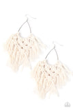 Oh MACRAME, Oh My - White Earrings - Paparazzi Accessories Earrings Bedazzle Me Pretty Mobile Fashion Boutique