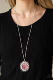 Oh My Medallion - Pink Necklace - Paparazzi Accessories Necklace Bedazzle Me Pretty Mobile Fashion Boutique
