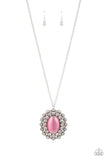 Oh My Medallion - Pink Necklace - Paparazzi Accessories Necklace Bedazzle Me Pretty Mobile Fashion Boutique