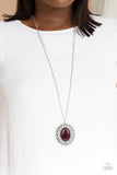 Oh My Medallion - Purple Necklace - Paparazzi Accessories Necklace Bedazzle Me Pretty Mobile Fashion Boutique