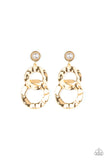 On Scene - Gold Earrings - Paparazzi Accessories Earrings Bedazzle Me Pretty Mobile Fashion Boutique