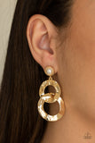 On Scene - Gold Earrings - Paparazzi Accessories Earrings Bedazzle Me Pretty Mobile Fashion Boutique