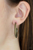 On The Brink - Brass Earrings - Paparazzi Accessories Earrings Bedazzle Me Pretty Mobile Fashion Boutique