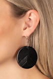 On the Edge of Edgy - Black Earrings - Paparazzi Accessories Earrings Bedazzle Me Pretty Mobile Fashion Boutique