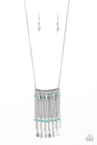On The Fly - Blue Necklace - Paparazzi Accessories Necklace Bedazzle Me Pretty Mobile Fashion Boutique