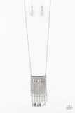 On The Fly - White Necklace - Paparazzi Accessories Necklace Bedazzle Me Pretty Mobile Fashion Boutique