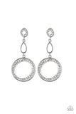 On The Glamour Scene - White Post Earrings - Paparazzi Accessories Earrings Bedazzle Me Pretty Mobile Fashion Boutique