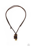 On the Lookout - Brass Necklace - Paparazzi Accessories Necklace Bedazzle Me Pretty Mobile Fashion Boutique