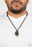 On the Lookout - Brass Necklace - Paparazzi Accessories Necklace Bedazzle Me Pretty Mobile Fashion Boutique