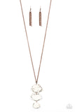 On The ROAM Again - Copper Necklace - Paparazzi Accessories Necklace Bedazzle Me Pretty Mobile Fashion Boutique