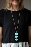 On The ROAM Again - Gold Necklace - Paparazzi Accessories Necklace Bedazzle Me Pretty Mobile Fashion Boutique