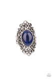 Once Upon a Meadow - Blue Ring - Paparazzi Accessories Ring Bedazzle Me Pretty Mobile Fashion Boutique