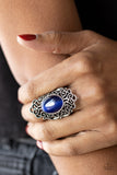 Once Upon a Meadow - Blue Ring - Paparazzi Accessories Ring Bedazzle Me Pretty Mobile Fashion Boutique