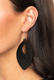 One Beach At A Time - Black Earrings - Paparazzi Accessories Earrings Bedazzle Me Pretty Mobile Fashion Boutique