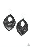 One Beach At A Time - Black Earrings - Paparazzi Accessories Earrings Bedazzle Me Pretty Mobile Fashion Boutique