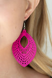 One Beach At A Time - Pink Earrings - Paparazzi Accessories Earrings Bedazzle Me Pretty Mobile Fashion Boutique