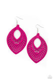 One Beach At A Time - Pink Earrings - Paparazzi Accessories Earrings Bedazzle Me Pretty Mobile Fashion Boutique
