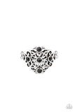 One DAISY At A Time - Black Ring - Paparazzi Accessories Ring Bedazzle Me Pretty Mobile Fashion Boutique